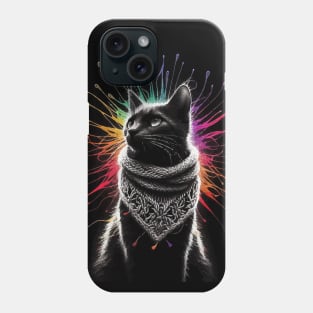 Monochromatic Knitting Cat Within Color Splash Phone Case