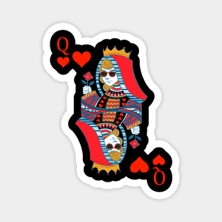 Queen of Hearts Poker Card Magnet