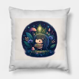 Hedgehog Fairy Tale Scene Pillow