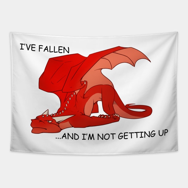 Grumpy Dragon Tapestry by Ink_Raven_Graphics