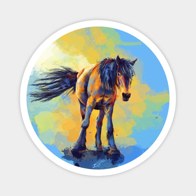 Horse in the Sunlight Magnet by Flo Art Studio