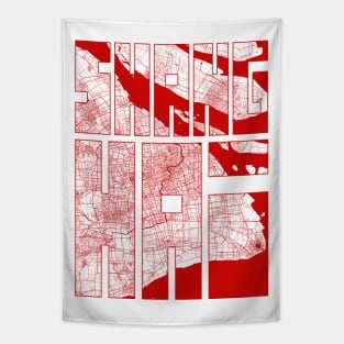 Shanghai, China City Map Typography - Oriental Tapestry