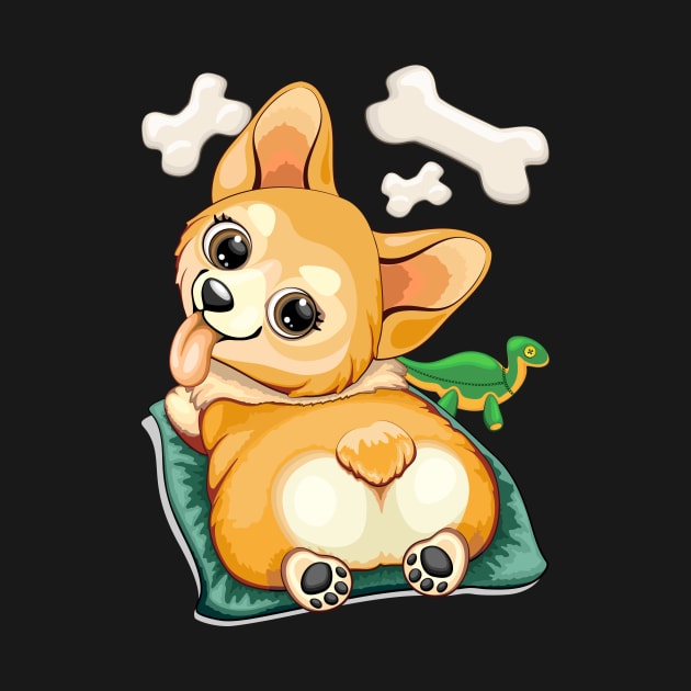 Corgi Pet Dog Playful Cartoon Character by BluedarkArt