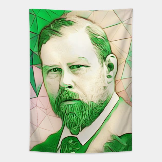 Bram Stoker Green Portrait | Bram Stoker Artwork 8 Tapestry by JustLit