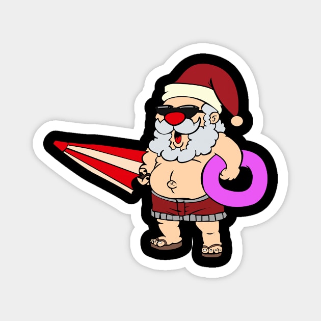 'Christmas In July Hawaiian' Hilarous Santa Gift Magnet by ourwackyhome