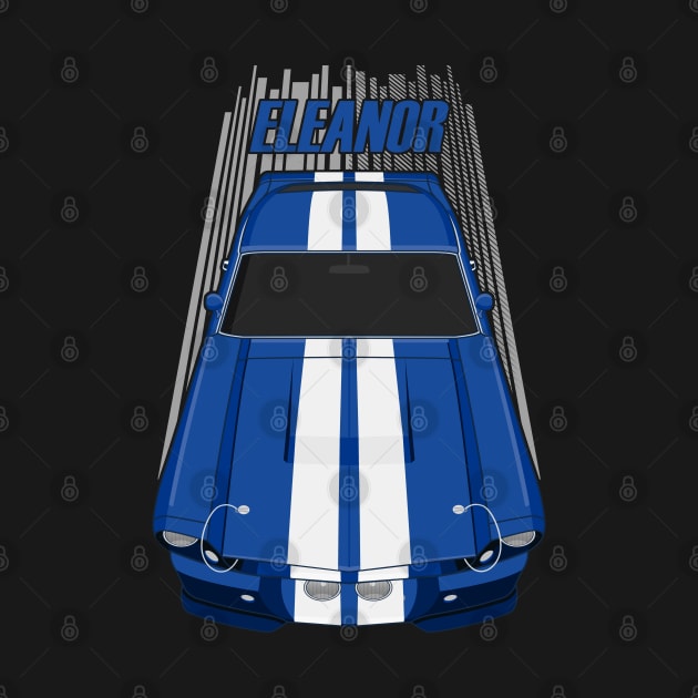 Ford Mustang Shelby GT500 Eleanor 1967 Fastback - Blue and White Stripes by V8social