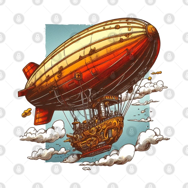 Steampunk Fantasy Airship by Organicgal Graphics