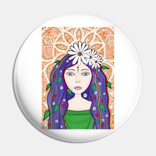 Woman in Green Pin