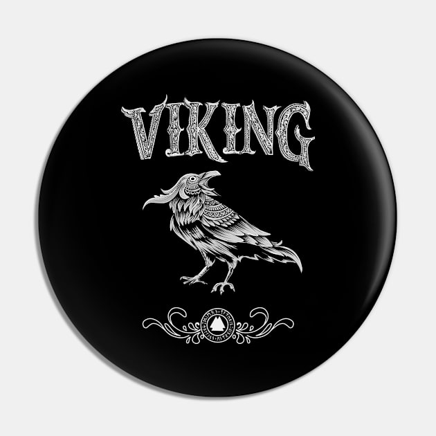 Viking Raven Bird Nordic Style Norseman Norse Pin by Foxxy Merch