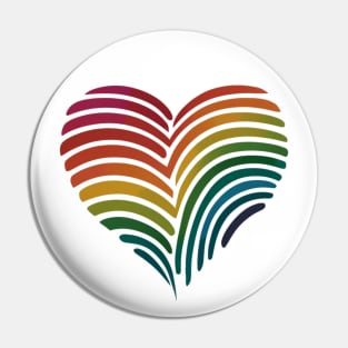 Love Matters Rainbow Fingerprint Pin