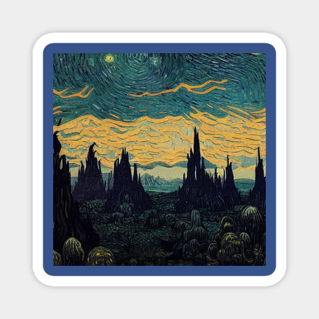 Starry Night in Kashyyyk Magnet by Grassroots Green