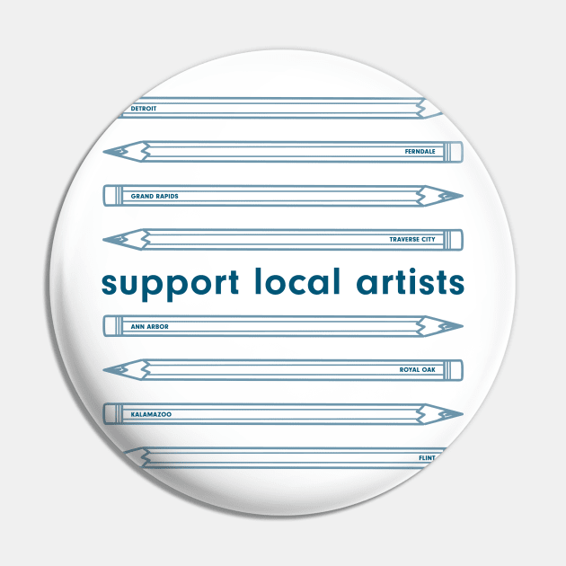 Support Local Artists - Michigan Pin by ramdesigns