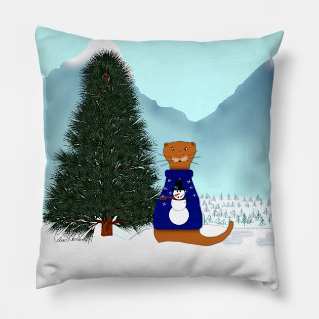 Oliver Finds His Christmas Tree Pillow by ButterflyInTheAttic