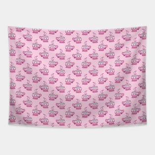 Pink Teacup Pattern Tapestry