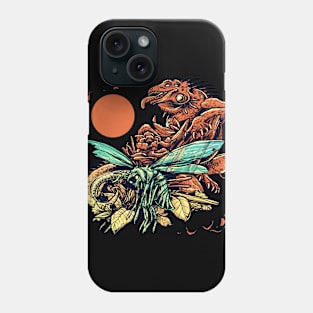 lizard on moon Phone Case