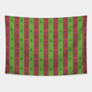 Old World Christmas Tree Pattern Evergreen and Cranberry Tapestry