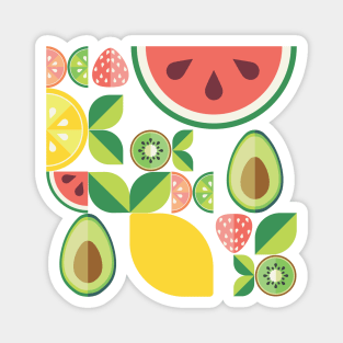 Fruits and leaves pattern Magnet