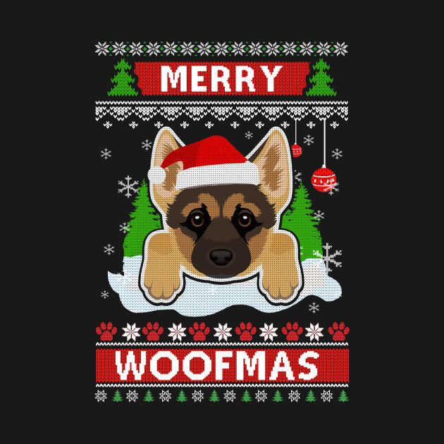 Discover German Shepherd Merry Woofmas Ugly Christmas Sweater - German Shepherd Christmas - T-Shirt