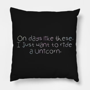 Unicorn (Rainbow Text) Pillow