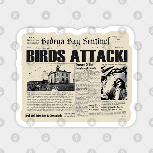 The Birds Newspaper Magnet by MonkeyKing