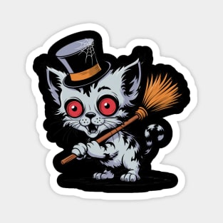 Cute Zombie Cat Top Hat Magnet
