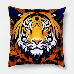 TIGER FACE - William Morris Style Pillow