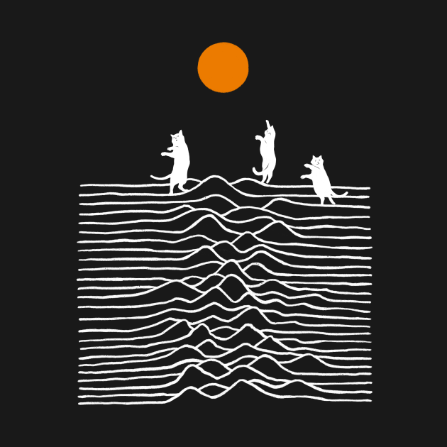 Cat Joy Division Black 3 Cat TShirt TeePublic