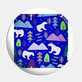 Christmas pattern with polar bear Pin