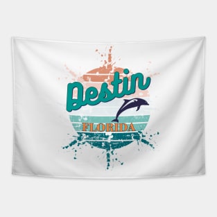 Destin Florida Exploding Retro Sunset Tapestry