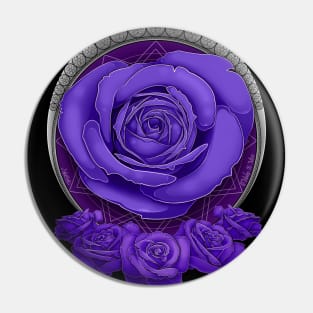 Gothic Purple Rose Pin