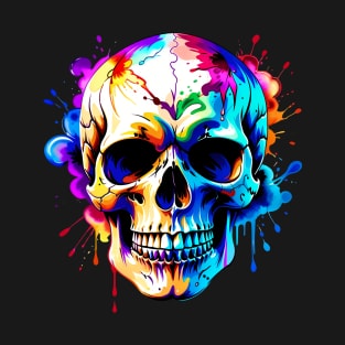 Colored Skull in Vibrant Style T-Shirt