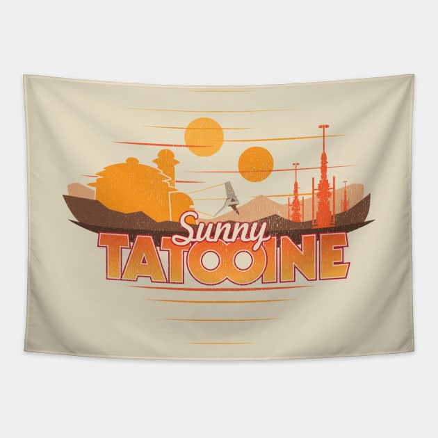 Sunny Tatooine Tapestry by CoryFreemanDesign