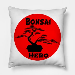 Lettering 'BONSAI HERO' with bonsai tree Pillow