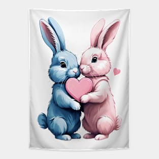 Bunnies in Love Tapestry