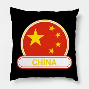 China Country Badge - China Flag Pillow