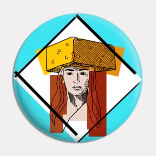 Cheese Hat Kat Pin