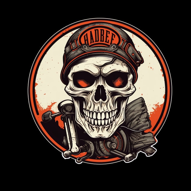 Skull Retro Motorcycle Vintage by Nenok