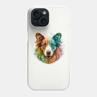 Watercolor Dog Colourful Portrait Phone Case