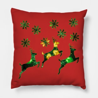 Christmas Decoration in Gold and Green Pillow