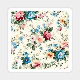 10. Vintage Retro Floral Pattern Artdeco Abstract Delicate Elegance Aesthetic Flowers Spring Magnet