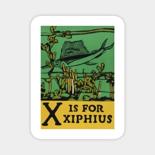 X is for Xiphius: ABC Designed and Cut on Wood by CB Falls Magnet