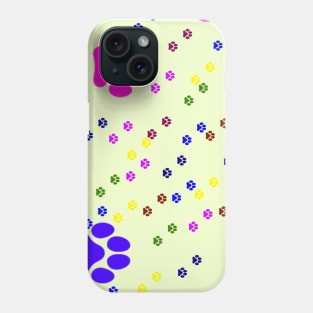 COLORFUL DOG PAWS PATTERN BACKGROUND Phone Case