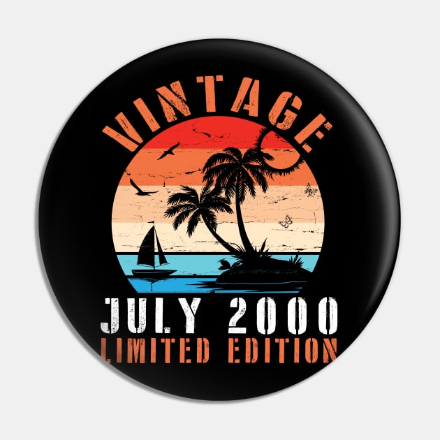 Vintage July 2000 Ltd Edition Happy Birthday Daddy Mom Uncle Brother Husband Cousin Son 20 Years Old Pin by DainaMotteut