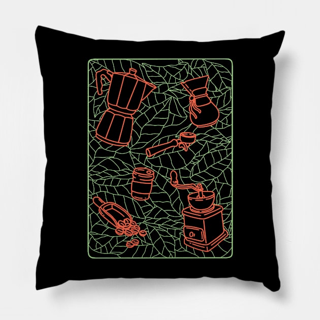 Coffee Time Minimalist Pillow by Kimprut