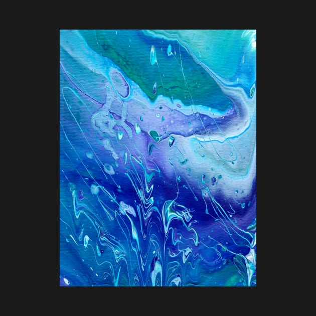 Rain - Cool Color Acrylic Pour by dnacademic