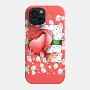 sushi lover cute pink fox nigiri Phone Case