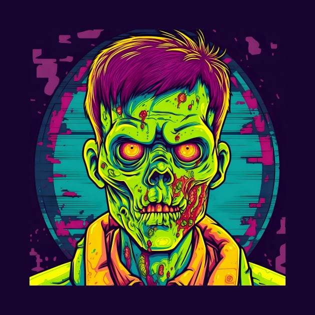 Korean Zombie man in neon lights by KOTYA