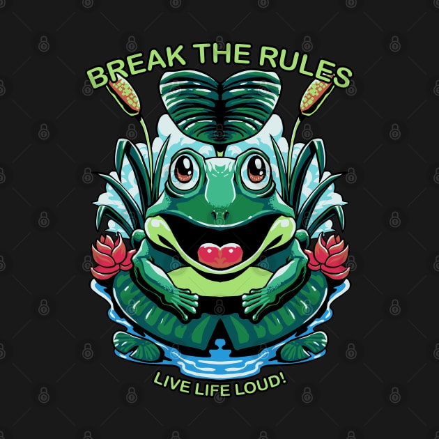 break the rules frog by Crow Creations