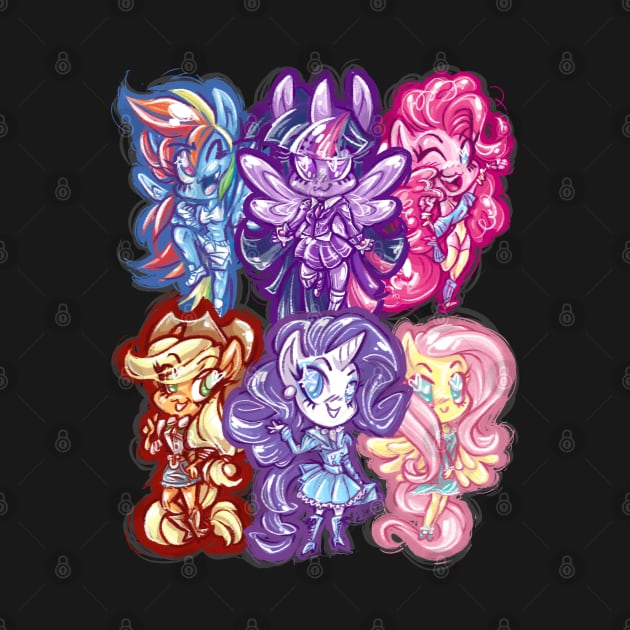 Mane Six Chibis by pbarbalios