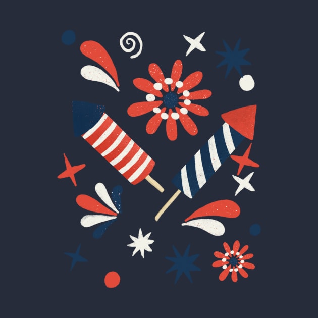 Red, white and blue fireworks by Home Cyn Home 